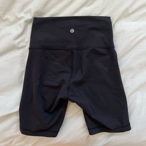 Lulu black wunder under 8” biker shorts